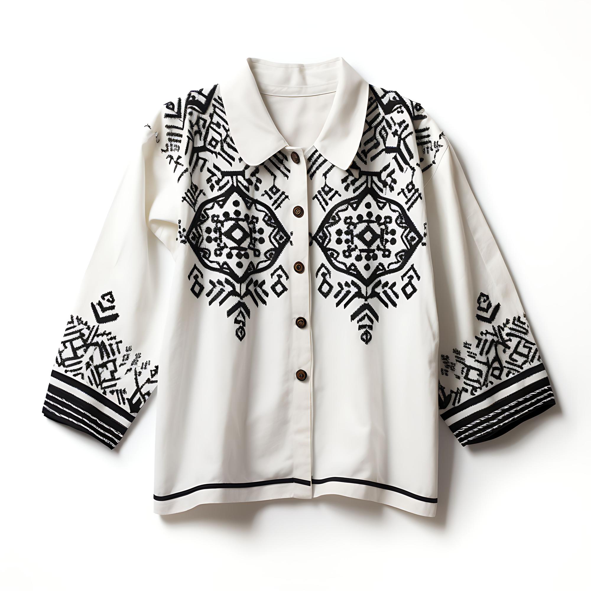 Large embroidered jacket sleeve detail