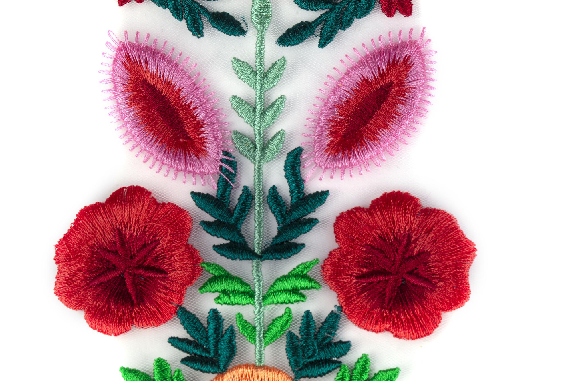 Close-up floral embroidery